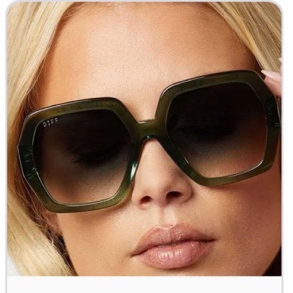 DIFF Nola Olive Green Sunglasses